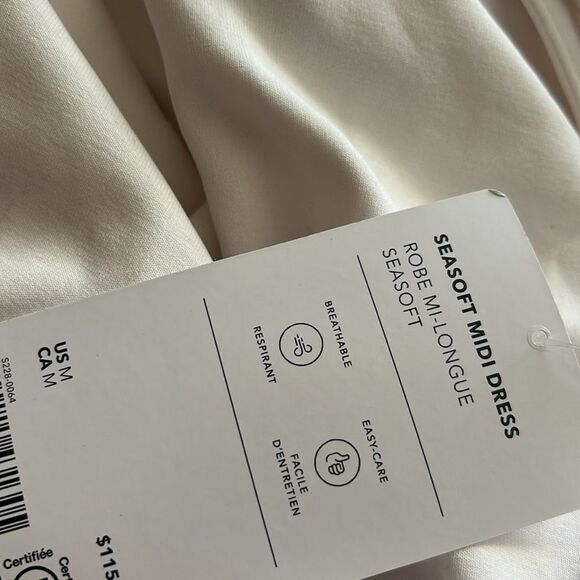 Athleta Seasoft Midi Dress in Magnolia White Size M / NWT - Picture 7 of 8